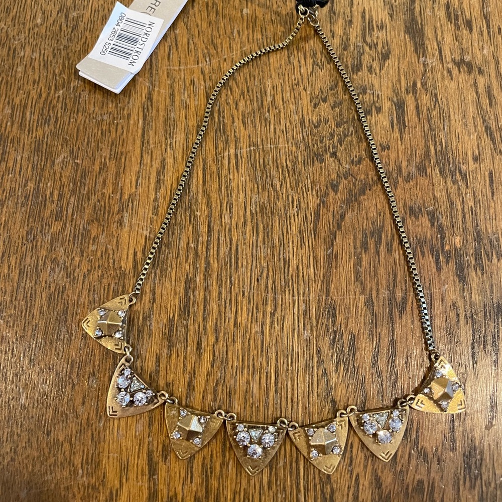 Treasure & Bond Necklace Boho Clear Rhinestone Gold
